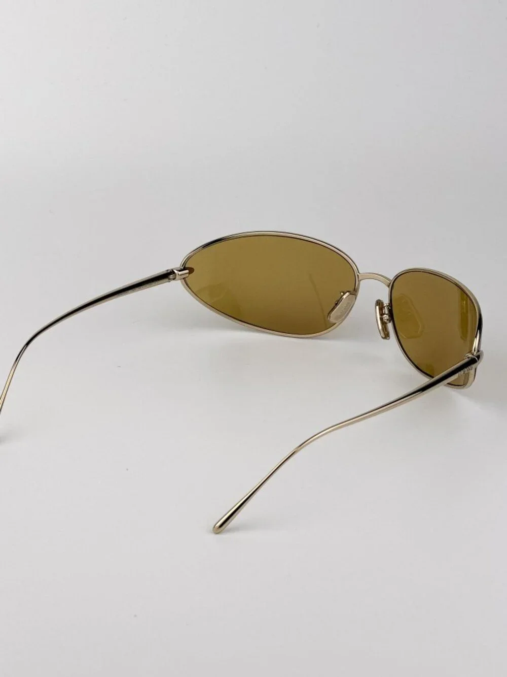 Loewe LW40164U 32E Wraparound Sunglasses Gold Frame Brown Lenses